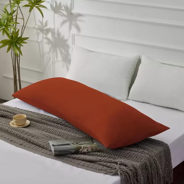 imageCozyLux Pillow Cases Standard Size Set of 2 Luxury 1800 Series Double Brushed Microfiber Bed Pillow Cases Embroidered 2 Pack 20x26 Beige Pillow Covers with Envelope Closure Soft and ComfortableBurnt Orange