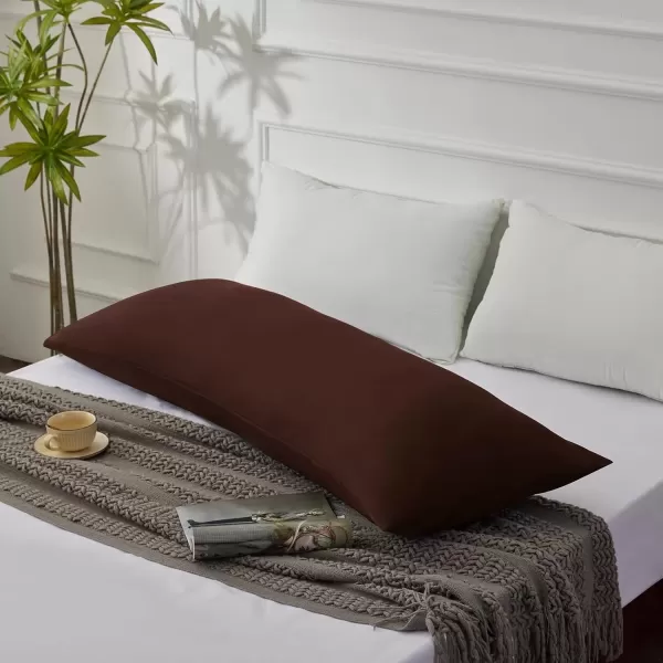 imageCozyLux Pillow Cases Standard Size Set of 2 Luxury 1800 Series Double Brushed Microfiber Bed Pillow Cases Embroidered 2 Pack 20x26 Beige Pillow Covers with Envelope Closure Soft and ComfortableBrown