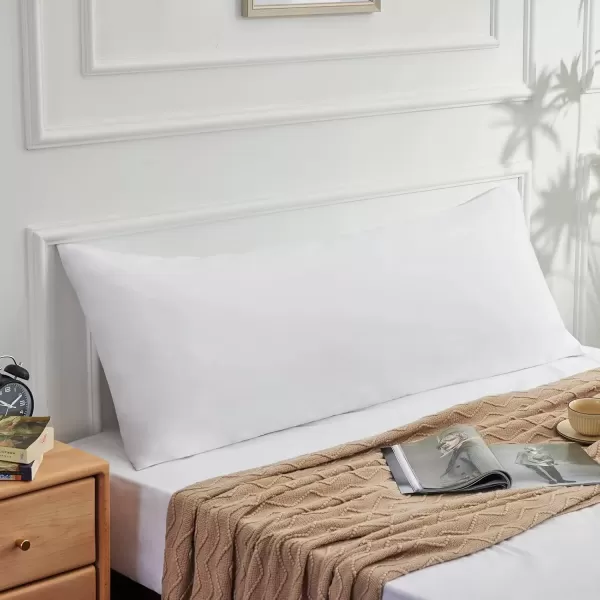 imageCozyLux Pillow Cases Standard Size Set of 2 Luxury 1800 Series Double Brushed Microfiber Bed Pillow Cases Embroidered 2 Pack 20x26 Beige Pillow Covers with Envelope Closure Soft and ComfortableWhiteno Pillows