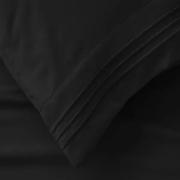 imageCozyLux Pillow Cases Standard Size Set of 2 Luxury 1800 Series Double Brushed Microfiber Bed Pillow Cases Embroidered 2 Pack 20x26 Beige Pillow Covers with Envelope Closure Soft and ComfortableBlack
