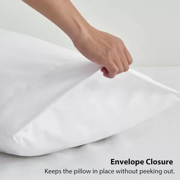imageCozyLux Pillow Cases Standard Size Set of 2 Luxury 1800 Series Double Brushed Microfiber Bed Pillow Cases Embroidered 2 Pack 20x26 Beige Pillow Covers with Envelope Closure Soft and ComfortableWhiteno Pillows