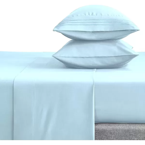 imageCozyLux Pillow Cases Standard Size Set of 2 Luxury 1800 Series Double Brushed Microfiber Bed Pillow Cases Embroidered 2 Pack 20x26 Beige Pillow Covers with Envelope Closure Soft and ComfortableSpa Blue