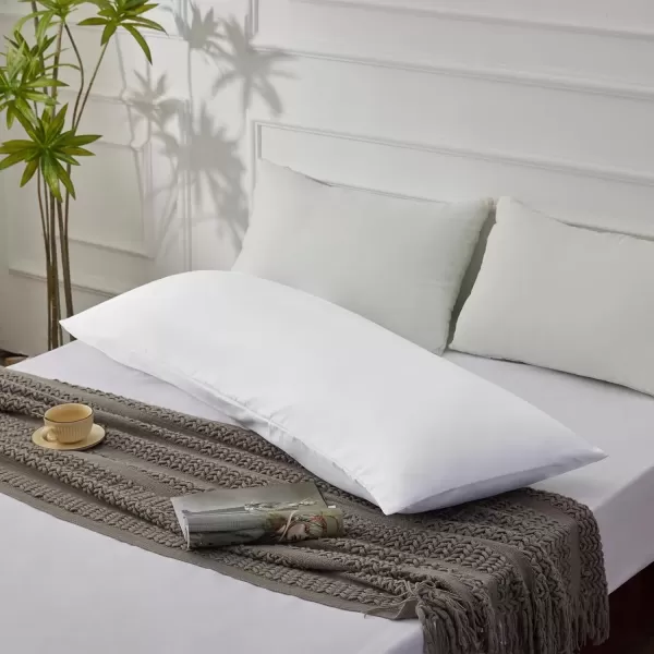 imageCozyLux Pillow Cases Standard Size Set of 2 Luxury 1800 Series Double Brushed Microfiber Bed Pillow Cases Embroidered 2 Pack 20x26 Beige Pillow Covers with Envelope Closure Soft and ComfortableWhiteno Pillows