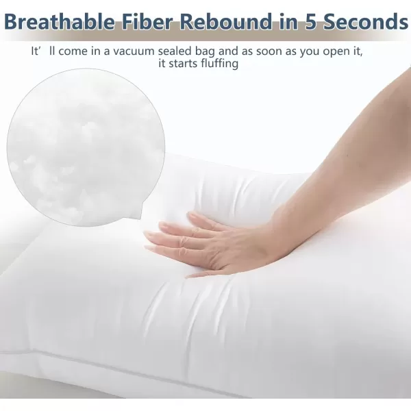 imageCozyLux Pillows Queen Size Set of 2 Hotel Quality Bed Pillows for Sleeping 2 Pack Cooling Pillows for Side Back and Stomach Sleepers Down Alternative Luxury Soft Supportive Fluffy Pillows 18x28Medium