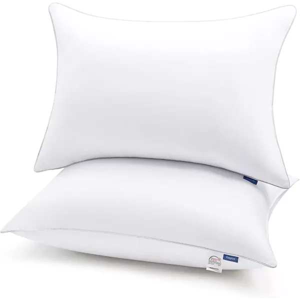 imageCozyLux Pillows Queen Size Set of 2 Hotel Quality Bed Pillows for Sleeping 2 Pack Cooling Pillows for Side Back and Stomach Sleepers Down Alternative Luxury Soft Supportive Fluffy Pillows 18x28Medium