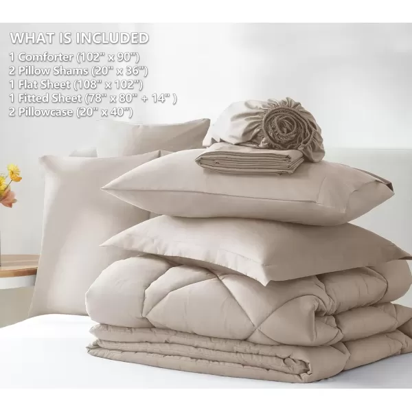imageCozyLux Queen Bed in a Bag 7Pieces Comforter Sets with Comforter and Sheets Dark Grey All Season Bedding Sets with Comforter Pillow Shams Flat Sheet Fitted Sheet and PillowcasesLinen