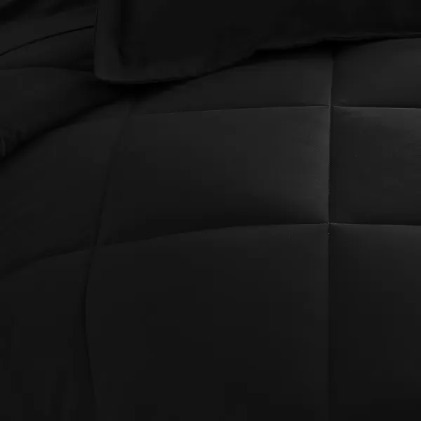 imageCozyLux Queen Bed in a Bag 7Pieces Comforter Sets with Comforter and Sheets Dark Grey All Season Bedding Sets with Comforter Pillow Shams Flat Sheet Fitted Sheet and PillowcasesBlack