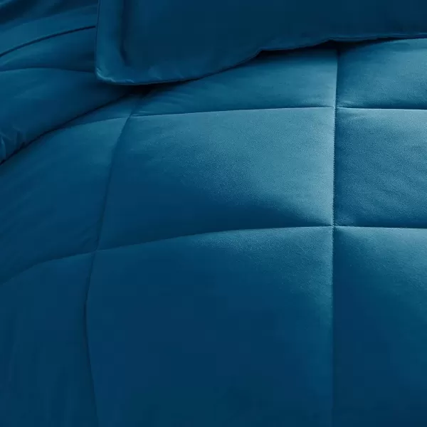 imageCozyLux Queen Bed in a Bag 7Pieces Comforter Sets with Comforter and Sheets Dark Grey All Season Bedding Sets with Comforter Pillow Shams Flat Sheet Fitted Sheet and PillowcasesTeal