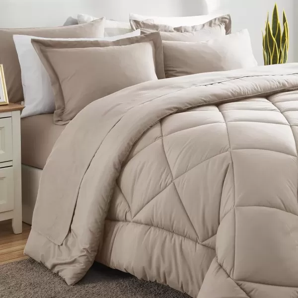 imageCozyLux Queen Bed in a Bag 7Pieces Comforter Sets with Comforter and Sheets Dark Grey All Season Bedding Sets with Comforter Pillow Shams Flat Sheet Fitted Sheet and PillowcasesLinen