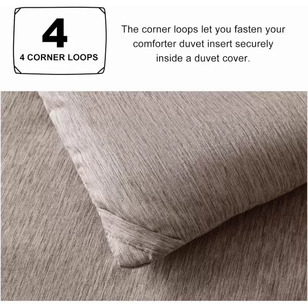 imageCozyLux Queen Comforter Set  3 Pieces Light Grey Soft Luxury Cationic Dyeing Queen Comforter for All Season Light Gray Breathable Lightweight Fluffy Bedding Sets with 1 Comforter and 2 Pillow ShamsKhaki