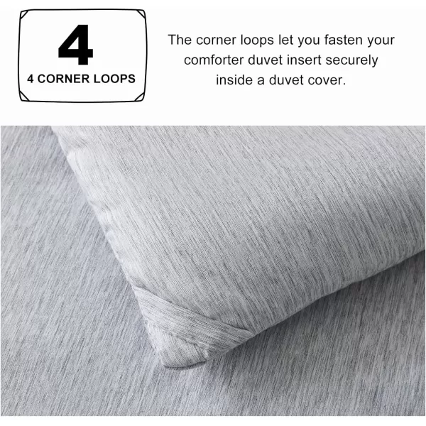 imageCozyLux Queen Comforter Set  3 Pieces Light Grey Soft Luxury Cationic Dyeing Queen Comforter for All Season Light Gray Breathable Lightweight Fluffy Bedding Sets with 1 Comforter and 2 Pillow ShamsLight Grey
