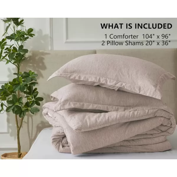 imageCozyLux Queen Comforter Set  3 Pieces Light Grey Soft Luxury Cationic Dyeing Queen Comforter for All Season Light Gray Breathable Lightweight Fluffy Bedding Sets with 1 Comforter and 2 Pillow ShamsWarm Taupe