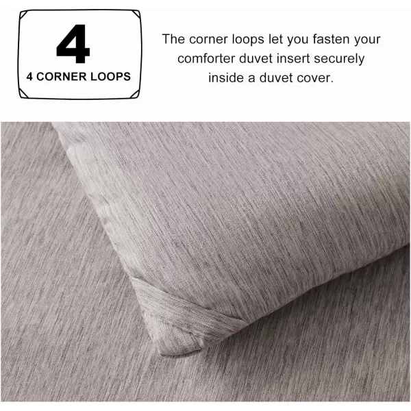 imageCozyLux Queen Comforter Set  3 Pieces Light Grey Soft Luxury Cationic Dyeing Queen Comforter for All Season Light Gray Breathable Lightweight Fluffy Bedding Sets with 1 Comforter and 2 Pillow ShamsLinen