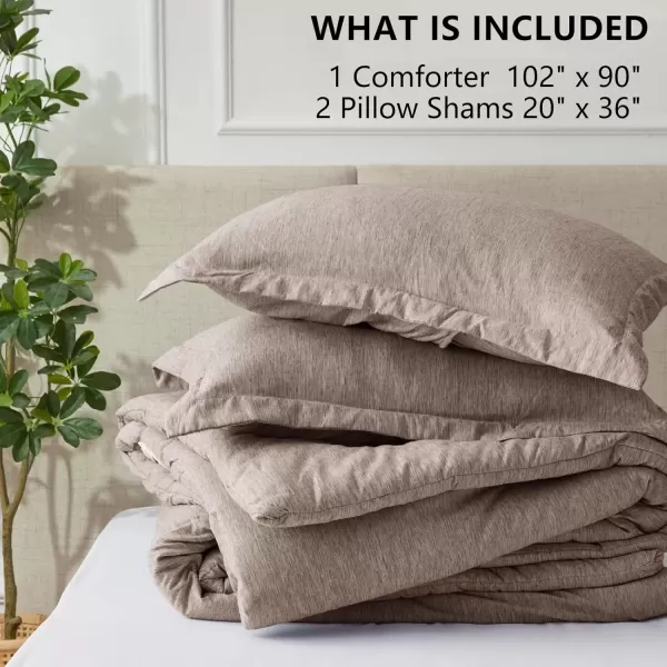 imageCozyLux Queen Comforter Set  3 Pieces Light Grey Soft Luxury Cationic Dyeing Queen Comforter for All Season Light Gray Breathable Lightweight Fluffy Bedding Sets with 1 Comforter and 2 Pillow ShamsKhaki