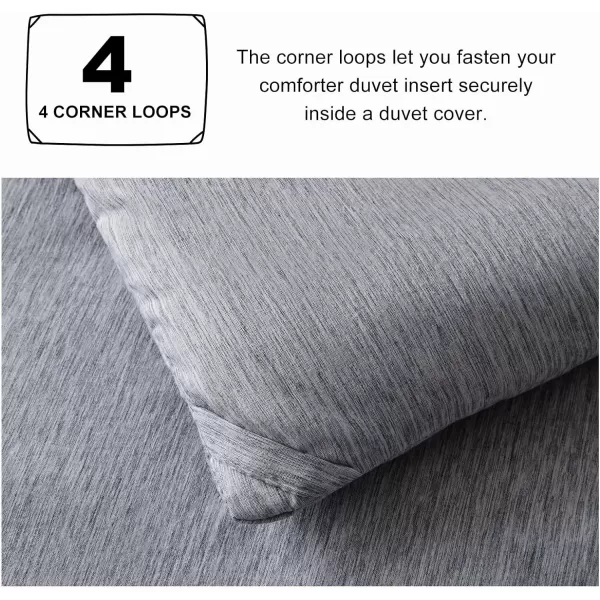 imageCozyLux Queen Comforter Set  3 Pieces Light Grey Soft Luxury Cationic Dyeing Queen Comforter for All Season Light Gray Breathable Lightweight Fluffy Bedding Sets with 1 Comforter and 2 Pillow ShamsGrey