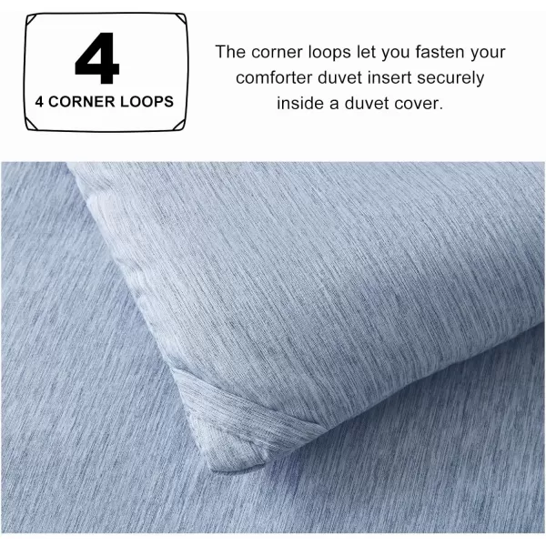 imageCozyLux Queen Comforter Set  3 Pieces Light Grey Soft Luxury Cationic Dyeing Queen Comforter for All Season Light Gray Breathable Lightweight Fluffy Bedding Sets with 1 Comforter and 2 Pillow ShamsBlue