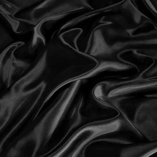 imageCozyLux Satin Sheets Queen Size  4 Piece Black Bed Sheet Set with Silky Microfiber 1 Deep Pocket Fitted Sheet 1 Flat Sheet and 2 Pillowcases  Smooth and SoftBlack
