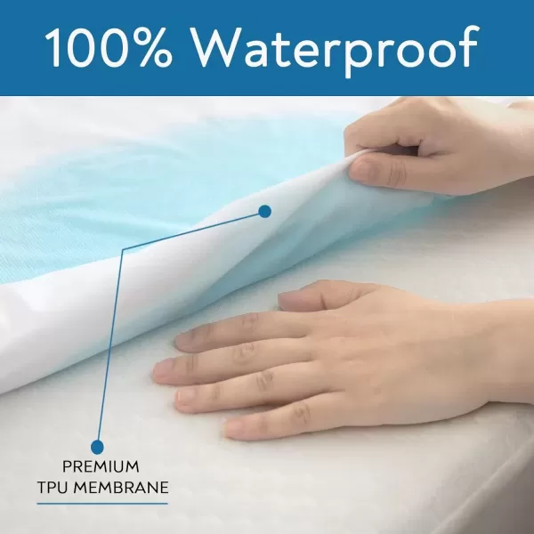imageFull Extra Long XL Mattress Protector 100 Waterproof Full XL Sheets Fitted up to 14 Depth Ultra Soft Terry Full XL Mattress Topper Cover Noiseless ampamp Breathable Machine Washable1