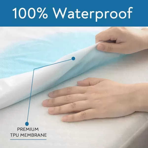imageFull Extra Long XL Mattress Protector 100 Waterproof Full XL Sheets Fitted up to 14 Depth Ultra Soft Terry Full XL Mattress Topper Cover Noiseless ampamp Breathable Machine Washable2