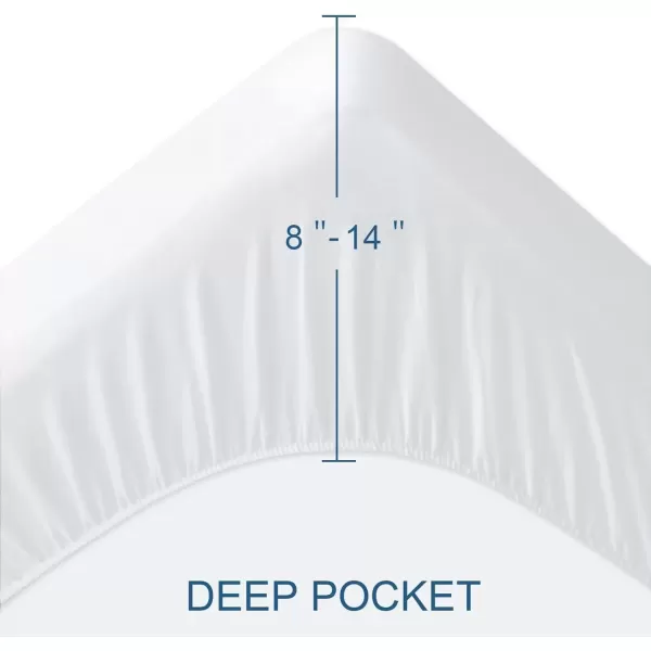 imageFull Extra Long XL Mattress Protector 100 Waterproof Full XL Sheets Fitted up to 14 Depth Ultra Soft Terry Full XL Mattress Topper Cover Noiseless ampamp Breathable Machine Washable10