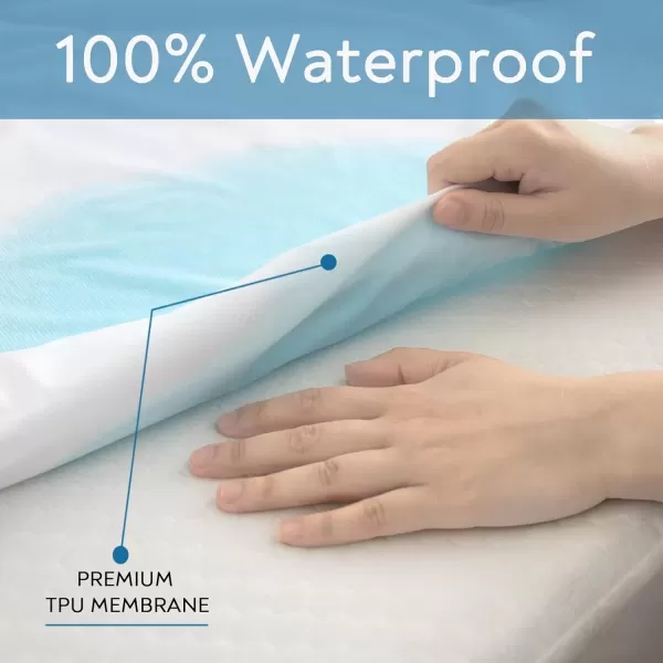 imageFull Extra Long XL Mattress Protector 100 Waterproof Full XL Sheets Fitted up to 14 Depth Ultra Soft Terry Full XL Mattress Topper Cover Noiseless ampamp Breathable Machine Washable2