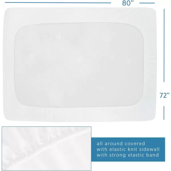 imageFull Extra Long XL Mattress Protector 100 Waterproof Full XL Sheets Fitted up to 14 Depth Ultra Soft Terry Full XL Mattress Topper Cover Noiseless ampamp Breathable Machine Washable1