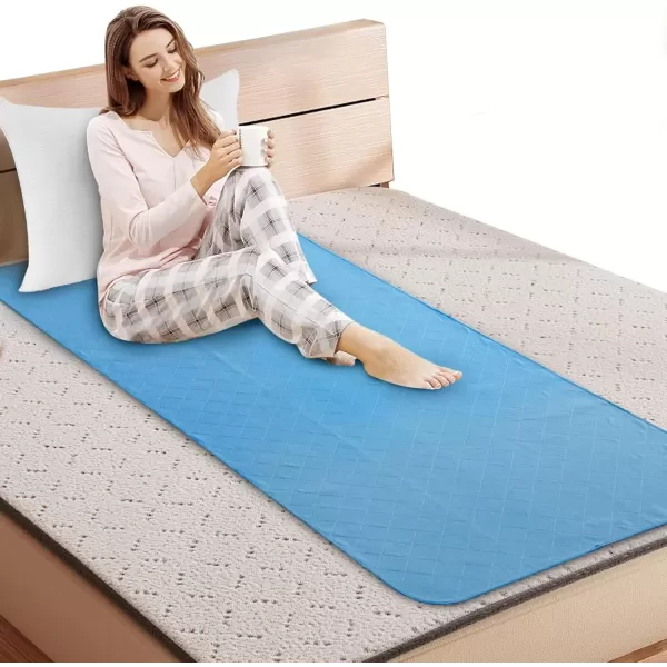imageHospital Bed Pads 34 x 76 NonSlip Washable Pee Pads and Mattress Protector Waterproof Draw Sheets for Hospital Bed Wetting Incontinence Cover Chucks Pads for Adult Blue