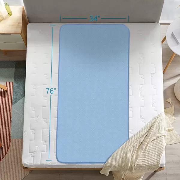 imageHospital Bed Pads 34 x 76 NonSlip Washable Pee Pads and Mattress Protector Waterproof Draw Sheets for Hospital Bed Wetting Incontinence Cover Chucks Pads for Adult Blue