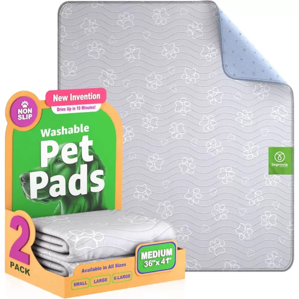 imageIMPROVIA Reusable Puppy Pad  Waterproof ExtraAbsorbent Washable Pee Pad for Dog Training Whelping ampamp More  Protect Your Floors ampamp Pet with QuickDrying Potty Pad 2 Pack  18x242 Pack  36x41