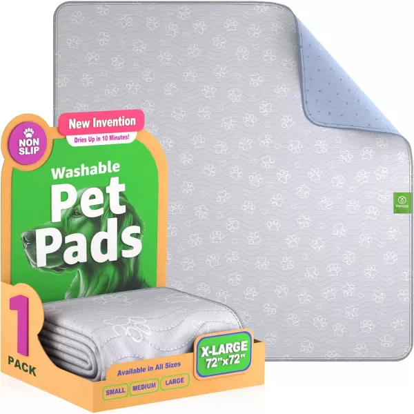 imageIMPROVIA Reusable Puppy Pad  Waterproof ExtraAbsorbent Washable Pee Pad for Dog Training Whelping ampamp More  Protect Your Floors ampamp Pet with QuickDrying Potty Pad 2 Pack  18x241 Pack  72x72