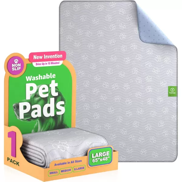 imageIMPROVIA Reusable Puppy Pad  Waterproof ExtraAbsorbent Washable Pee Pad for Dog Training Whelping ampamp More  Protect Your Floors ampamp Pet with QuickDrying Potty Pad 2 Pack  18x241 Pack  65x48