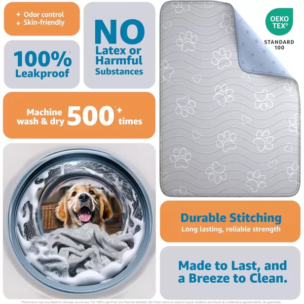 imageIMPROVIA Reusable Puppy Pad  Waterproof ExtraAbsorbent Washable Pee Pad for Dog Training Whelping ampamp More  Protect Your Floors ampamp Pet with QuickDrying Potty Pad 2 Pack  18x241 Pack  65x48