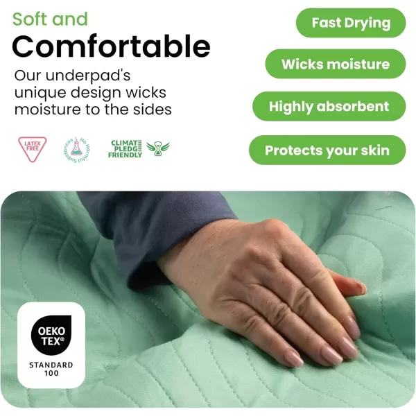 imageIMPROVIA Washable Underpads 34quot x 36quot Pack of 4  Heavy Absorbency Reusable Bedwetting Incontinence Pads for Kids Adults Elderly and Pets  Waterproof Protective Pad for Bed Couch Sofa Floor2 Pack  34x52