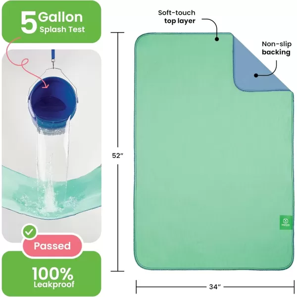imageIMPROVIA Washable Underpads 34quot x 36quot Pack of 4  Heavy Absorbency Reusable Bedwetting Incontinence Pads for Kids Adults Elderly and Pets  Waterproof Protective Pad for Bed Couch Sofa Floor2 Pack  34x52