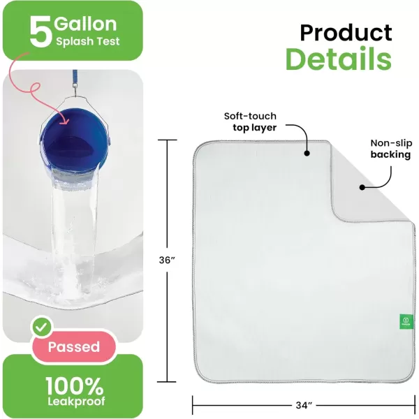 imageIMPROVIA Washable Underpads Heavy Absorbency Reusable Incontinence Pads for Kids Adults Elderly and Pets  Waterproof Protection Floor White ampamp White 4 Pack  18x244 Pack  34x36