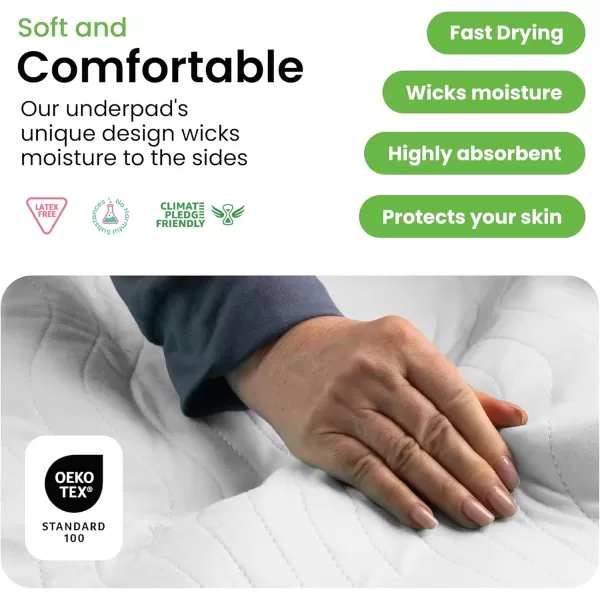 imageIMPROVIA Washable Underpads Heavy Absorbency Reusable Incontinence Pads for Kids Adults Elderly and Pets  Waterproof Protection for Bed Sofa Furniture Floor White ampamp Blue 2 Pack  34x522 Pack  34x52