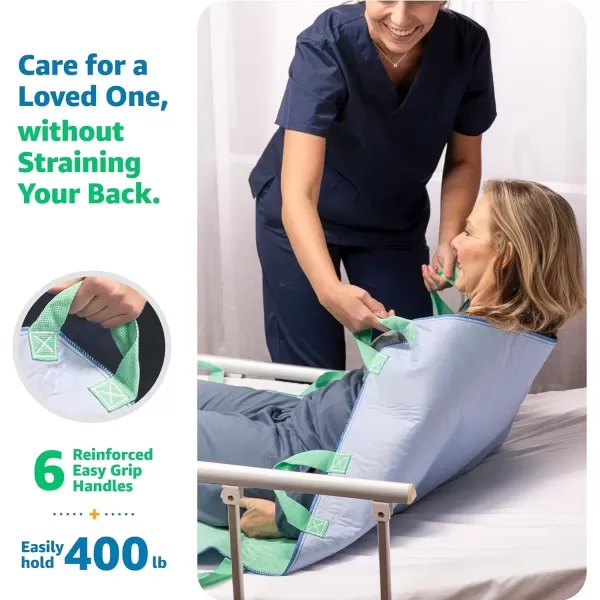 imageImprovia Transfer Board Bed Pad with Handles  QuickDrying 6Handle Washable Waterproof Reusable Pad for Elderly Bedridden Transfer Repositioning Incontinence ampamp Mattress Protection 34x36 In34x36  6 Handles