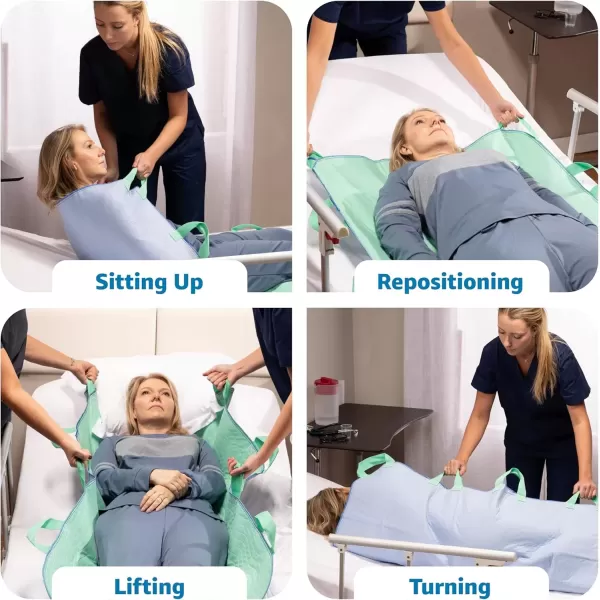 imageImprovia Transfer Board Bed Pad with Handles  QuickDrying 6Handle Washable Waterproof Reusable Pad for Elderly Bedridden Transfer Repositioning Incontinence ampamp Mattress Protection 34x36 In34x36  6 Handles