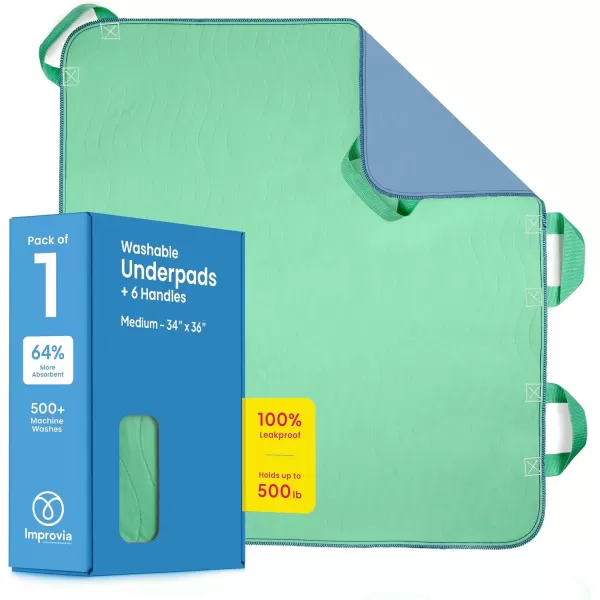 imageImprovia Transfer Board Bed Pad with Handles  QuickDrying 6Handle Washable Waterproof Reusable Pad for Elderly Bedridden Transfer Repositioning Incontinence ampamp Mattress Protection 34x36 In34x36  6 Handles