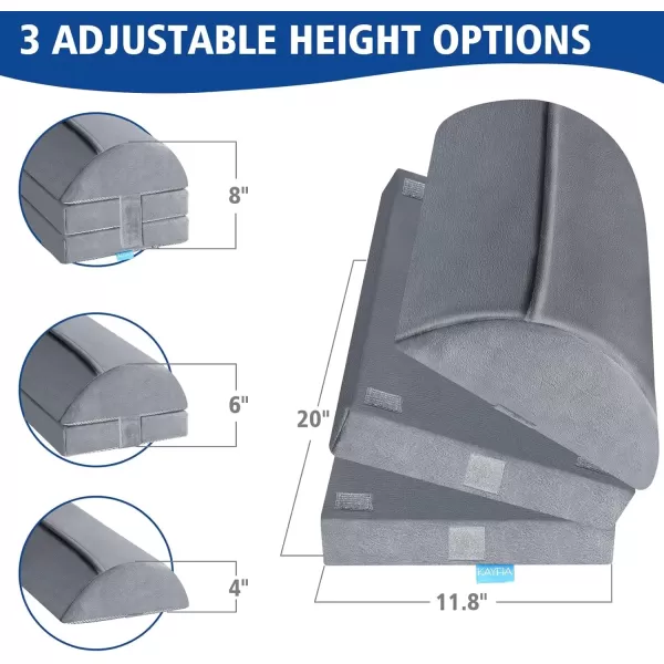 imageKAYFIA Foot Rest for Under Desk at Work XXL20in with 3 Adjustable HeightsFoot Stool with Supportive Gel Foam Warmer Feet Pocket Footrest for Office Gaming Chair for Leg Support GrayGray