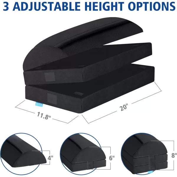 imageKAYFIA Foot Rest for Under Desk at Work XXL20in with 3 Adjustable HeightsFoot Stool with Supportive Gel Foam Warmer Feet Pocket Footrest for Office Gaming Chair for Leg Support GrayBlack