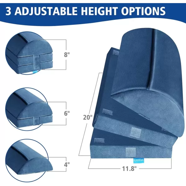 imageKAYFIA Foot Rest for Under Desk at Work XXL20in with 3 Adjustable HeightsFoot Stool with Supportive Gel Foam Warmer Feet Pocket Footrest for Office Gaming Chair for Leg Support GrayBlue