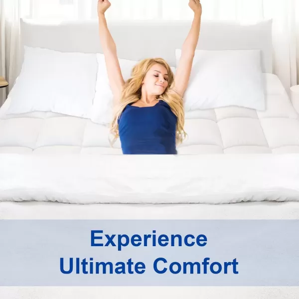 imageKAYFIA Full Mattress TopperExtra Thick Mattress Pad Cover for Deep Sleep3D7D Snow Down Alternative Fill Overfilled Plush Pillow Top with 823 Inch Deep PocketWhiteWhite