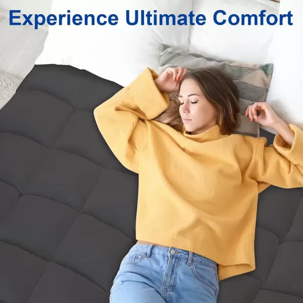 imageKAYFIA Full Mattress TopperExtra Thick Mattress Pad Cover for Deep Sleep3D7D Snow Down Alternative Fill Overfilled Plush Pillow Top with 823 Inch Deep PocketWhiteGray