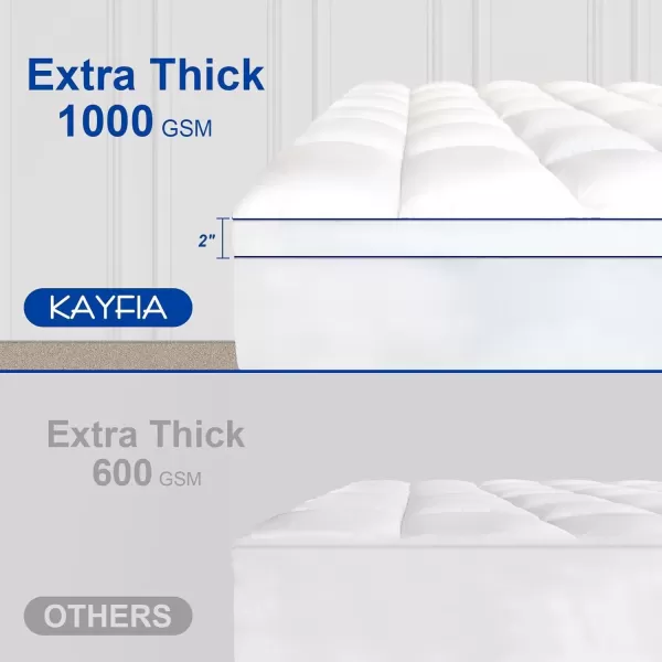 imageKAYFIA Full Mattress TopperExtra Thick Mattress Pad Cover for Deep Sleep3D7D Snow Down Alternative Fill Overfilled Plush Pillow Top with 823 Inch Deep PocketWhiteWhite