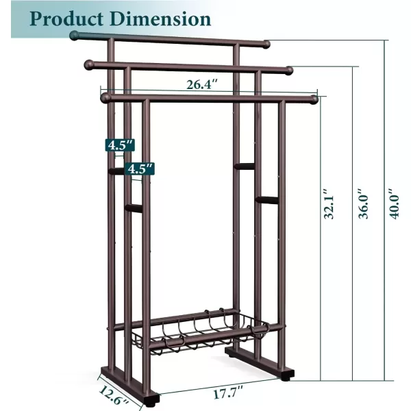 imageKayfia 40quot H Free Standing Towel Rack 3 Tier Alloy Steel Stand with Basket Blanket Drying and Display Rack for Oversized Bath Towels Bathroom Accessories Next to Tub or Shower BlackBronze