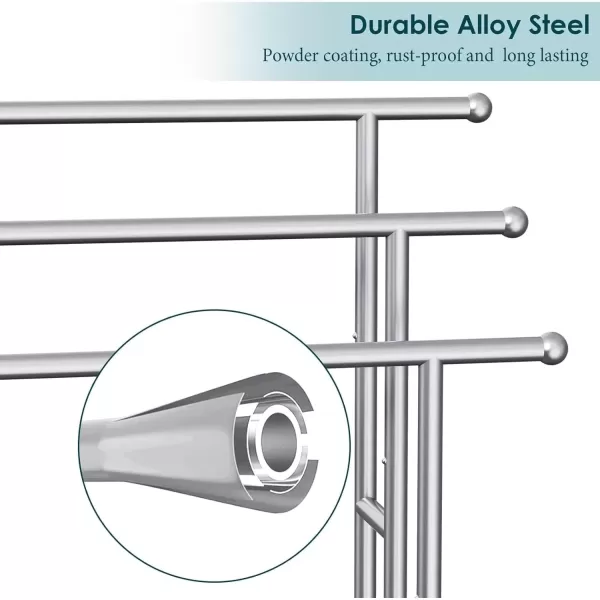 imageKayfia 40quot H Free Standing Towel Rack 3 Tier Alloy Steel Stand with Basket Blanket Drying and Display Rack for Oversized Bath Towels Bathroom Accessories Next to Tub or Shower BlackGrey