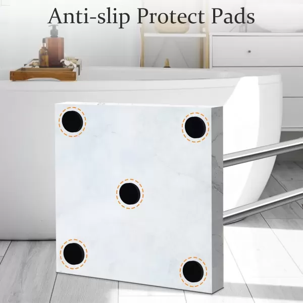 imageKayfia 40quot Standing Towel Rack with Weighted Marble Base Width Adjustable ampamp Taller Bathroom Towel Rack Stand 2Tier Towel Racks for Bathroom Multiple Spaces Stainless Steel Brushed Finish2 Tiers