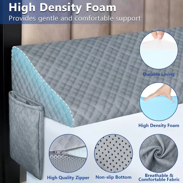 imageKayfia Mattress Protector Twin Size Waterproof Soft Breathable Noiseless Mattress Protector and Twin Size Pillow Wedge for Headboard Gap Bed Gap Filller 08quot Mattress Space with 2 Side Pocket
