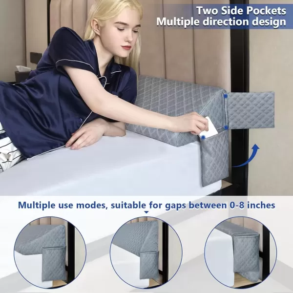 imageKayfia Mattress Protector Twin Size Waterproof Soft Breathable Noiseless Mattress Protector and Twin Size Pillow Wedge for Headboard Gap Bed Gap Filller 08quot Mattress Space with 2 Side Pocket